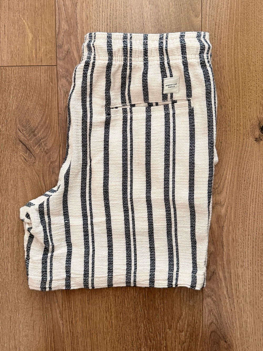 American Eagle Outfitters Cream Striped Knit Men Shorts